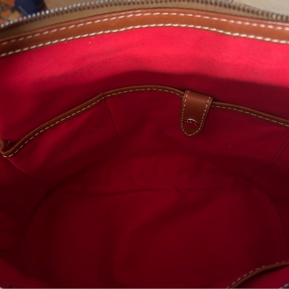 Dooney & Bourke Brown & Black Two Tone Pebble Leather Satchel Handbag - Picture 5 of 8